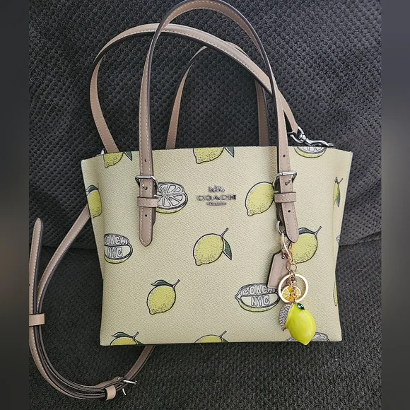Coach Lemon Print Tote With Lemon Charm - Picture 1 of 5